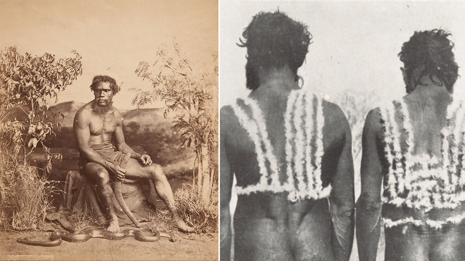 Portrait of an Aboriginal man & Aboriginal Australians in central Australia